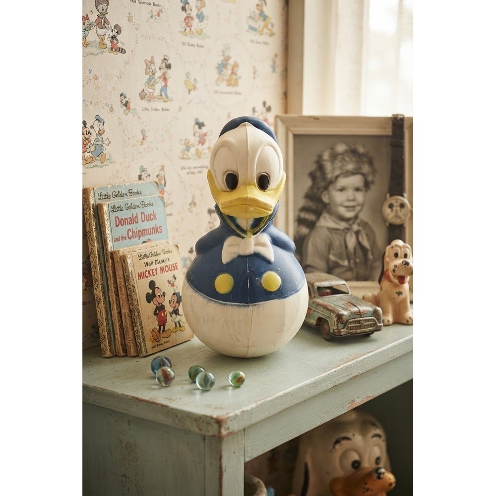 Vintage 1960s Walt Disney Donald Duck Plastic Blow Mold Figure 11" Toy Decor